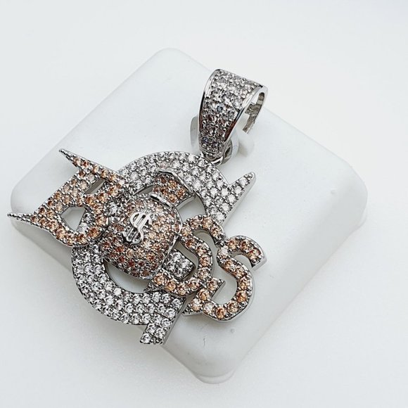 "925 Sterling Silver Plated CZ Pendant, EVBRS337 - Picture 7 of 9